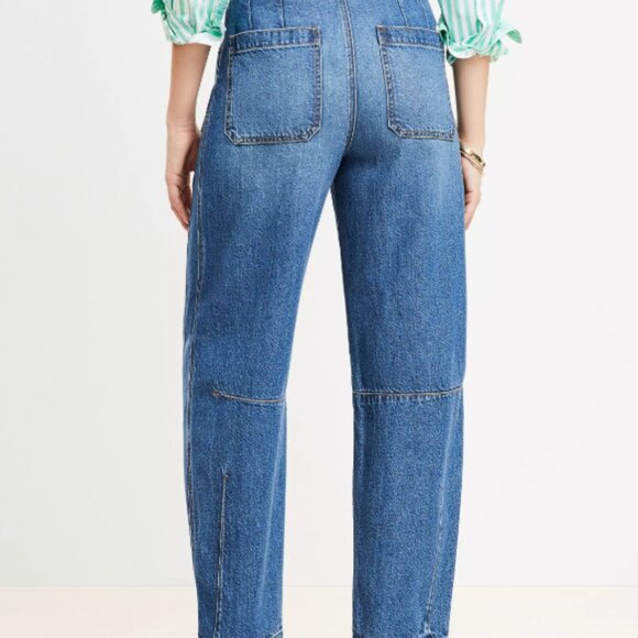 LOFT High Rise Utility Barrel Jeans - Size 4/27 New With Tags - Picture 4 of 8